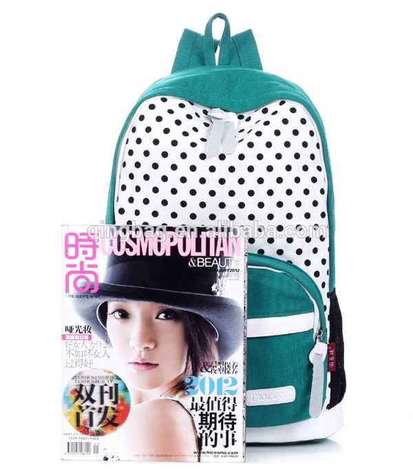 Promotional Printing Polka Dot casual Canvas backpack