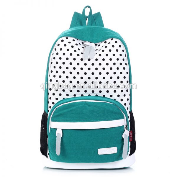 Promotional Printing Polka Dot casual Canvas backpack