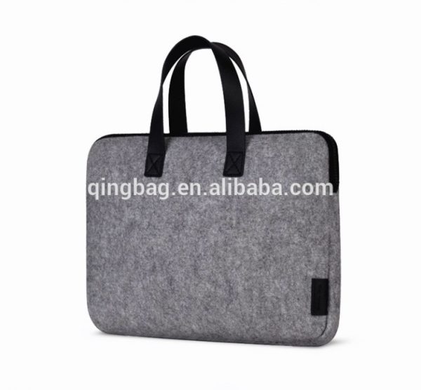 Felt Carrying Case Cover Protective Bag with Handle & Pocket for 15" MacBook Pro / Pro Retina - Dark Gray