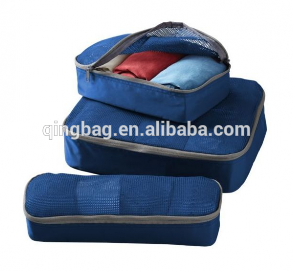 3 Travel Packing Cubes, slim packing cubes blue red