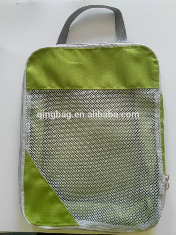 Travel packing cubes with shoes and laundry organizer bag