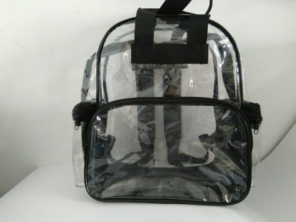New Style Waterproof transparent pvc with color trim mini backpack