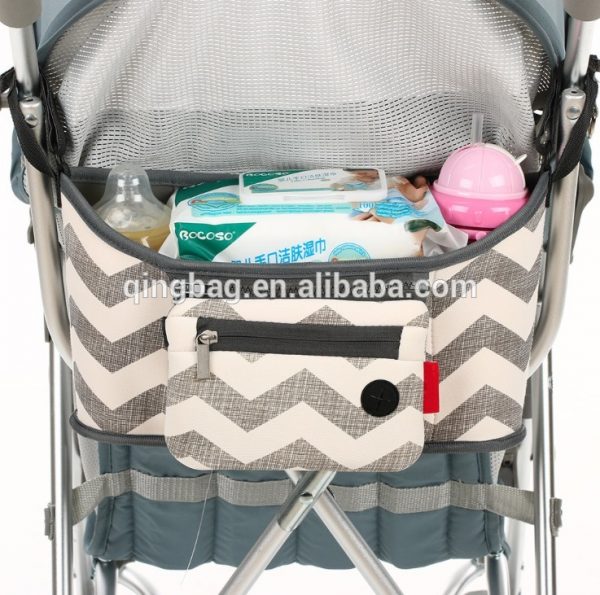 Baby Stroller organizer bag with Insulated Deep Cup Holders and Mesh Pockets