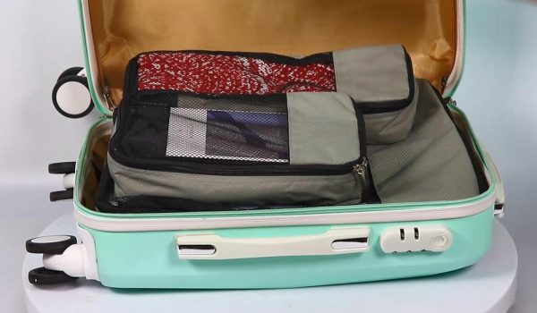 Waterproof traveling packing cubes set  with laundry bag and shoes bag