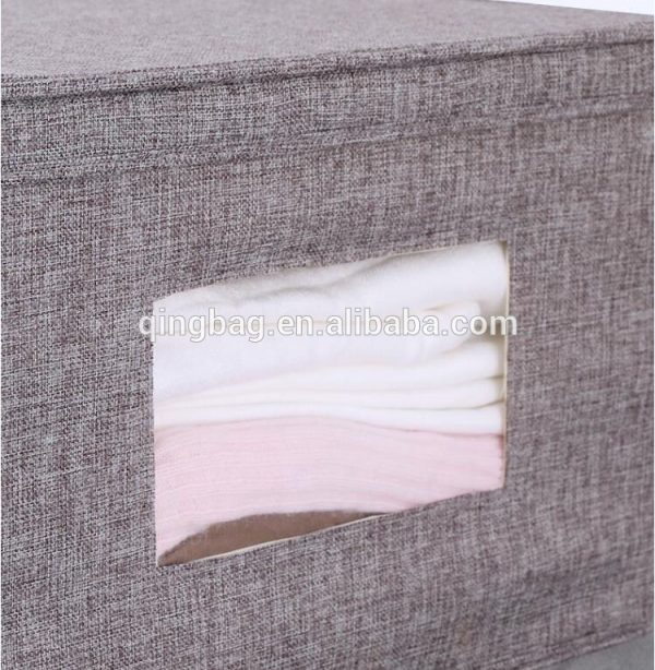 Foldable grey 4 sizes set jute storage packing cube organizer