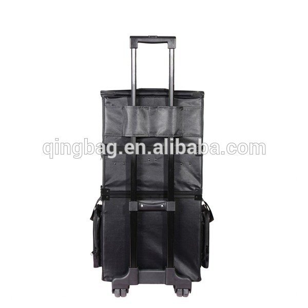 3 in 1 beauty cosmetic professional nylon trolley makeup case