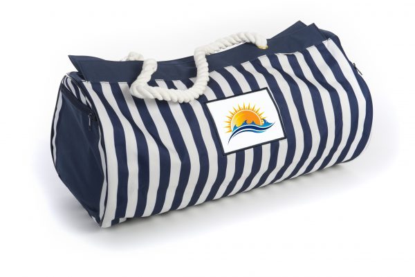 High quality fashion stripe traveling handbag tote bag beach bag set