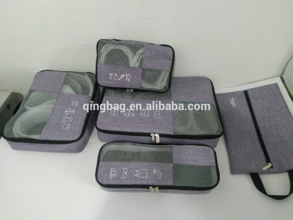Customized promotional travel packing cubes 5 pieces with shoes bag