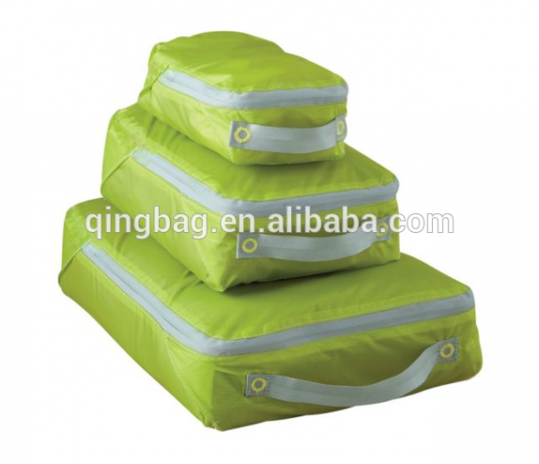 Travel packing cubes with shoes and laundry organizer bag