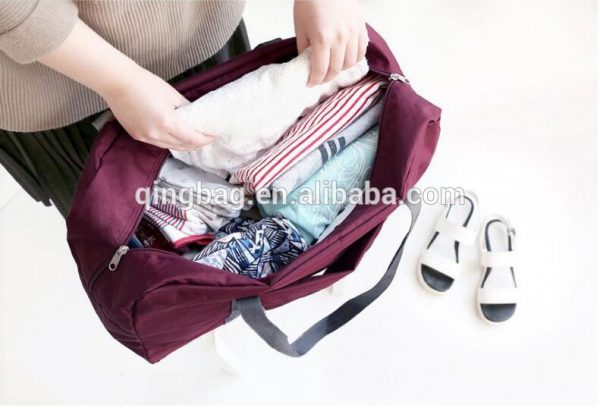 Foldable soft ripstop weightless travel tote handbag