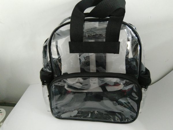 New Style Waterproof transparent pvc with color trim mini backpack