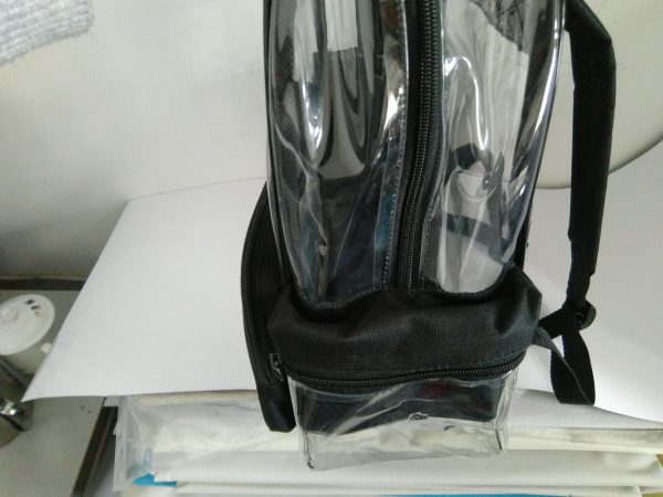 New Style Waterproof transparent pvc with color trim mini backpack