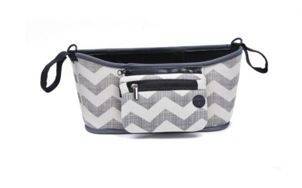 Baby Stroller Organizer Bag with Hook & Loop Fasteners Trolley Universal Storage Carriage Bag
