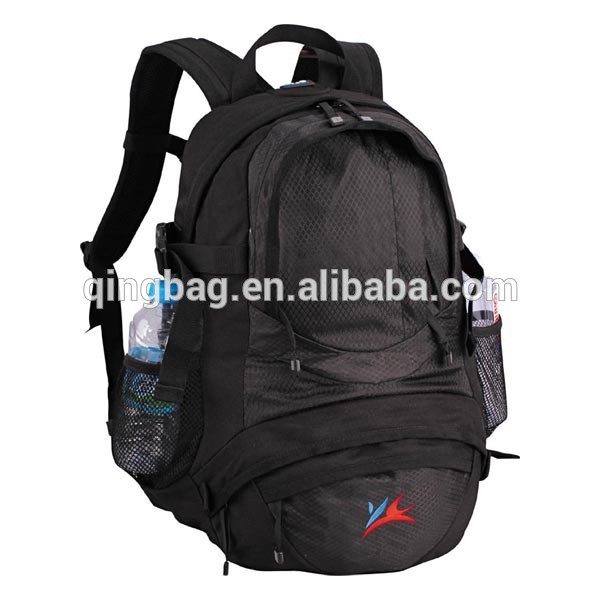 Custom folding sports black backpack with shoe compartment