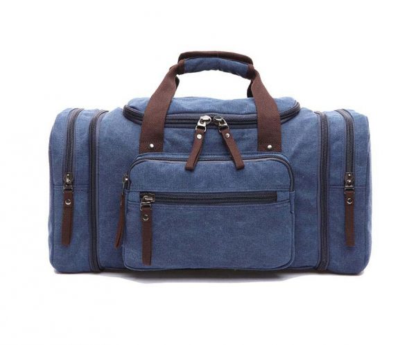 Factory design high quality blue duffel bag ideal for sport and travel