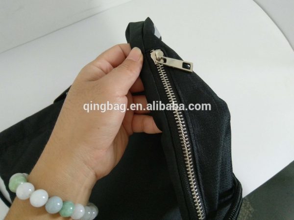 Promotional black reflective strap drawstring bags