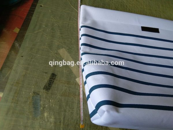 Best selling fashion striped beach bag with high quality cotton handle