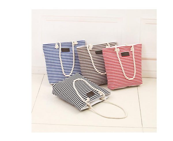 Fashion stripe women lady handbag beach bag