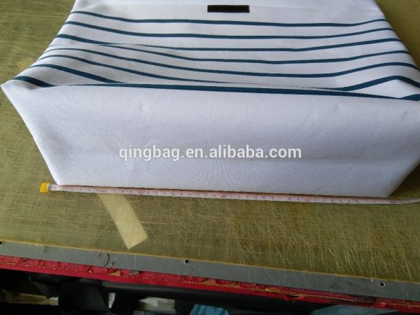 Best selling fashion striped beach bag with high quality cotton handle