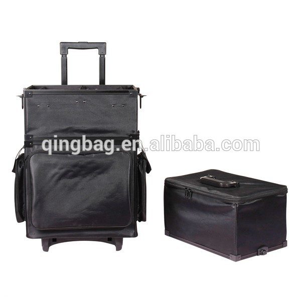 3 in 1 beauty cosmetic professional nylon trolley makeup case
