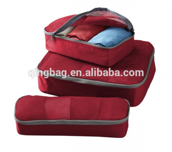 3 Travel Packing Cubes, slim packing cubes blue red