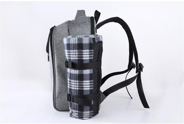 Wine bottle outdoor picnic cooler backpack with picnic mat