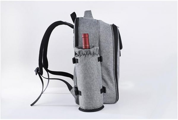 Wine bottle outdoor picnic cooler backpack with picnic mat