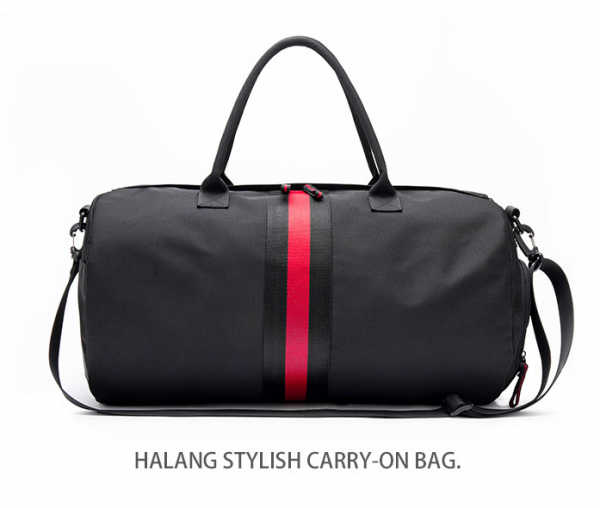 Water resistant Korean fashion travel bags custom logo in black