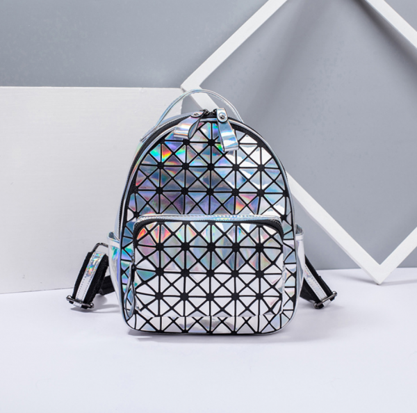 Custom High quality Outdoor shiny unisex waterproof backpack holographic laser USB backpack
