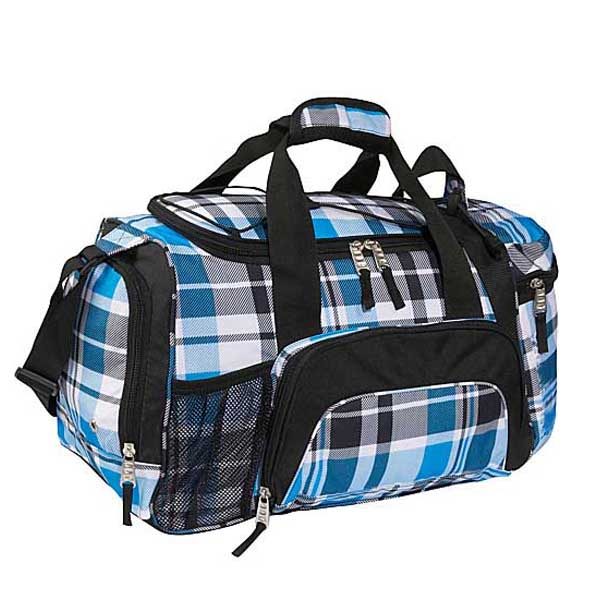 Best fashionable women's gym bag large with shoes compartment stripe grid