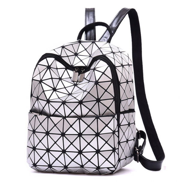 Shiny unisex waterproof reflective backpack backpack holographic laser USB backpack