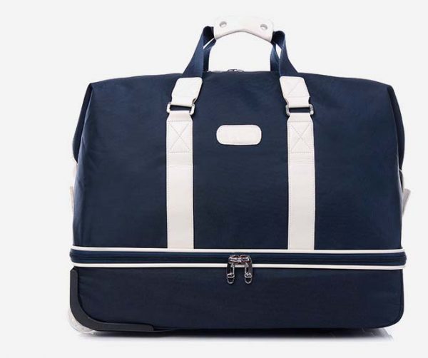 Large duffel bag with wheels luggage bag,Leather straps