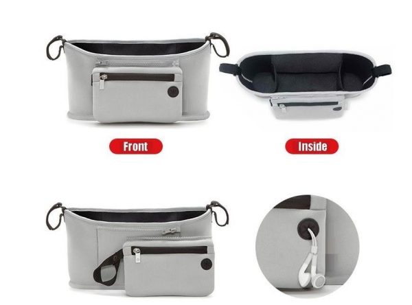 Universal Baby double Stroller Organizer Deluxe Diaper Caddy Bag with Storage Pockets and cup holder
