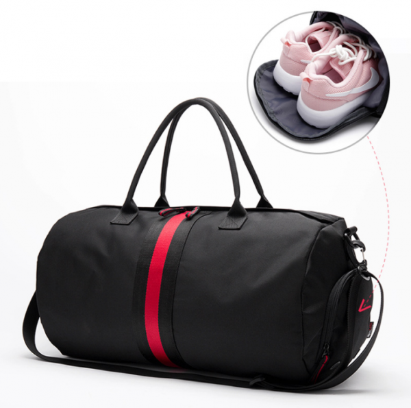Water resistant Korean fashion travel bags custom logo in black