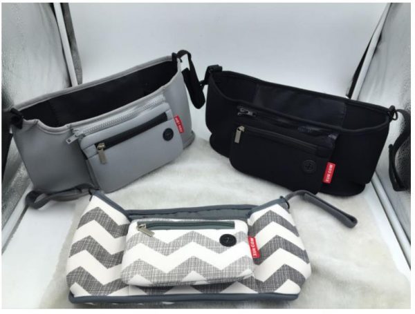 Universal Baby double Stroller Organizer Deluxe Diaper Caddy Bag with Storage Pockets and cup holder