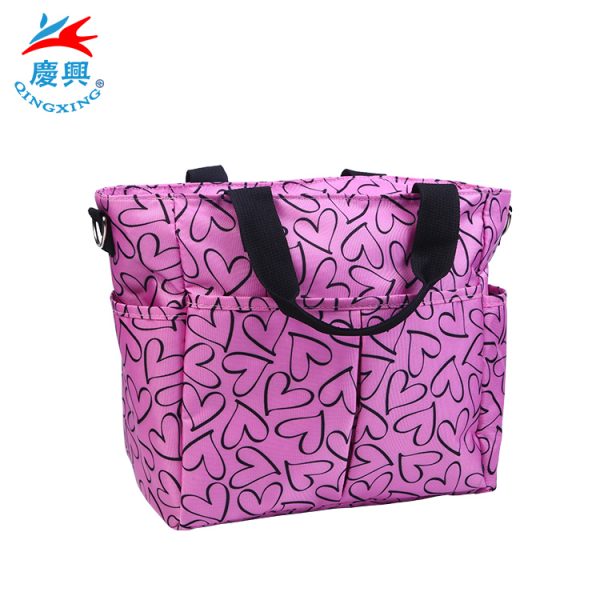Custom lady tote bag waterproof woman handbag in heart icons
