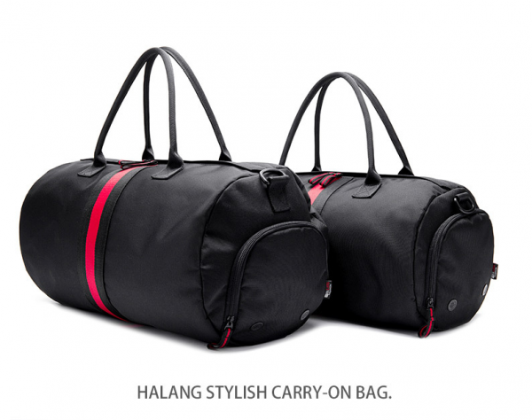 Water resistant Korean fashion travel bags custom logo in black