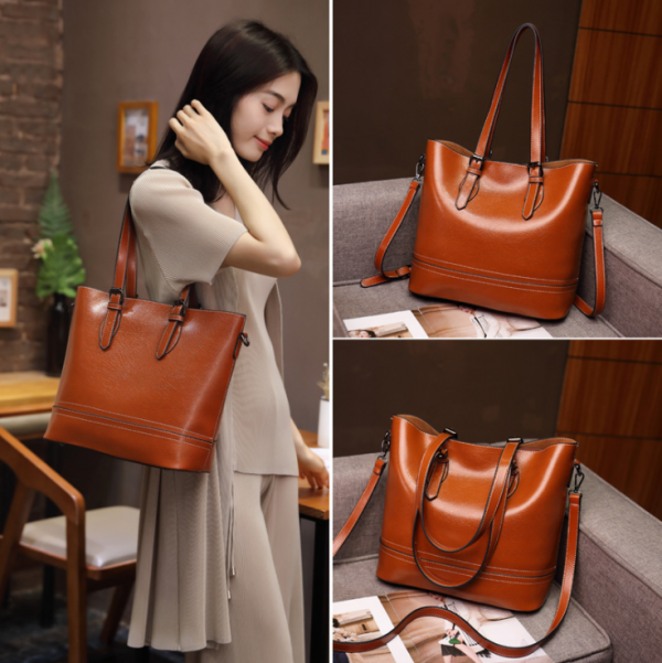 Large Space Fashion Genuine Leather Handbags Factory Quality Bag Ladies Handbags