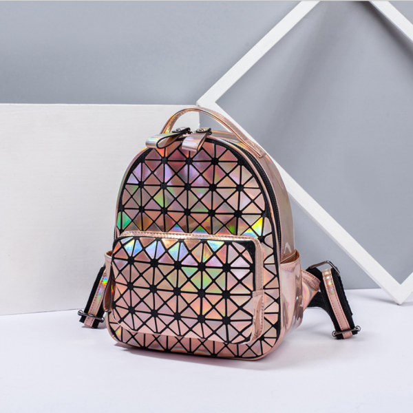 Custom High quality Outdoor shiny unisex waterproof backpack holographic laser USB backpack