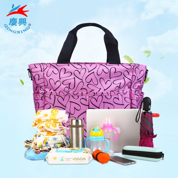 Custom lady tote bag waterproof woman handbag in heart icons