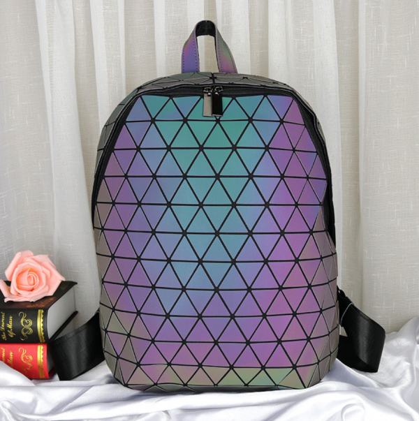 Shiny unisex waterproof reflective backpack backpack holographic laser USB backpack
