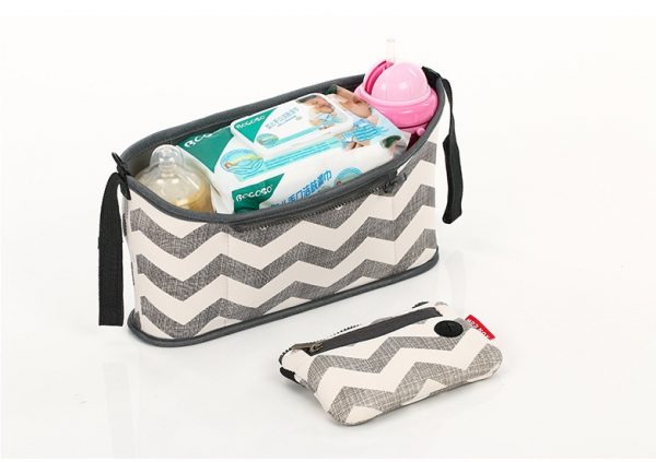 Factory made cheap price high quality mummy stroller organizer bag snowflake water resistant fabric