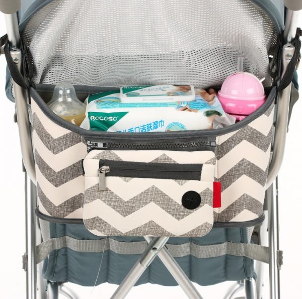 Factory made cheap price high quality mummy stroller organizer bag snowflake water resistant fabric