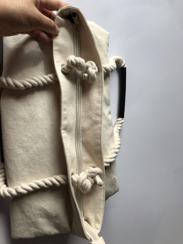 Large capacity Tote bag, Cotton Canvas Beach Bag With high quality rope handle