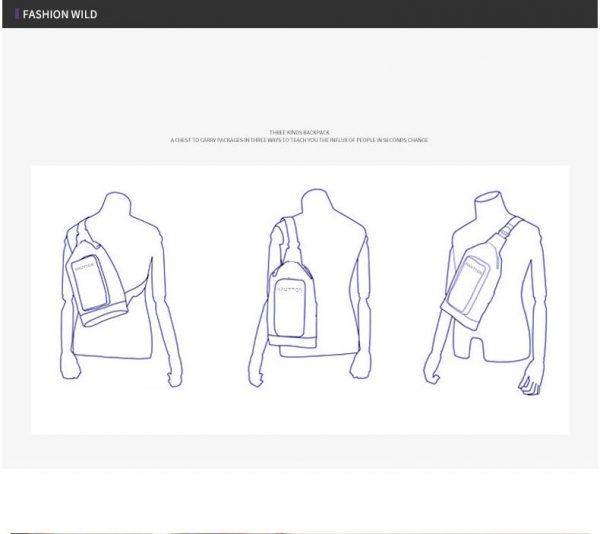 Man Sling bag,Waterproof cross body bag,travel chest bag