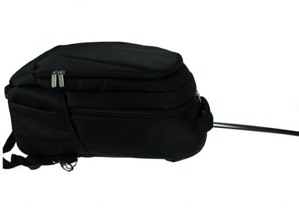 Waterproof black laptop bag with wheels trolley laptop backpack 15 inch 17 inch