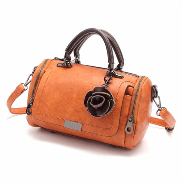 Genuine Leather Handbags with flower accessory Factory women Handbag Original