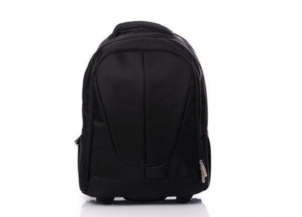 Waterproof black laptop bag with wheels trolley laptop backpack 15 inch 17 inch