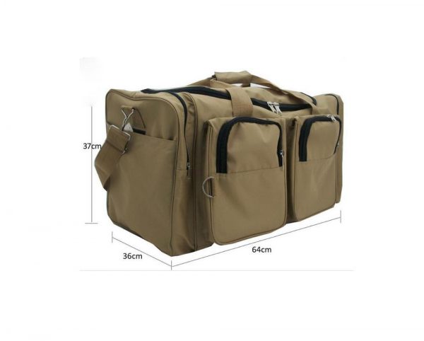 High quality fold-able canvas duffel bag with two front zipper pocket canvas sport bag