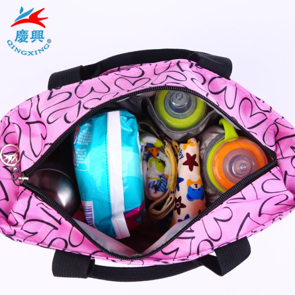 Custom lady tote bag waterproof woman handbag in heart icons